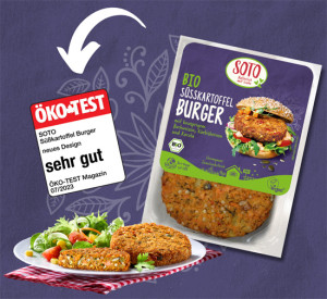 Soto-S&uuml;&szlig;kartoffel-Burger &uuml;berzeugt bei &Ouml;ko-Test