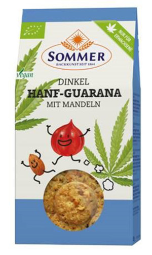 Sommer - Dinkelkekse Hanf-Guarana mit Mandeln