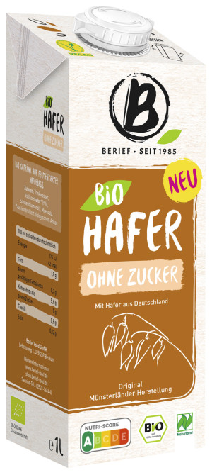Neuer Bio-Hafer-Drink ohne Zucker