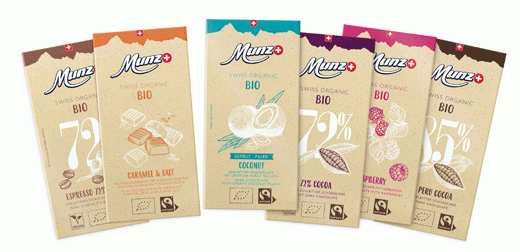 Munz Swiss Organic: neue Bio-Schokoladenlinie