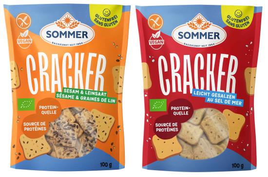 Proteinpower von Sommer &ndash; neue Cracker in den Sorten Sesam &amp; Leinsaat sowie leicht gesalzen