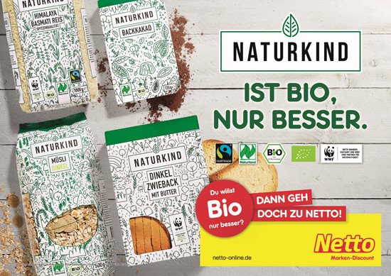 Netto wirbt f&uuml;r Naturkind-Produkte