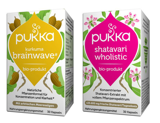 Neue Bio-Nahrungserg&auml;nzungsmittel von Pukka